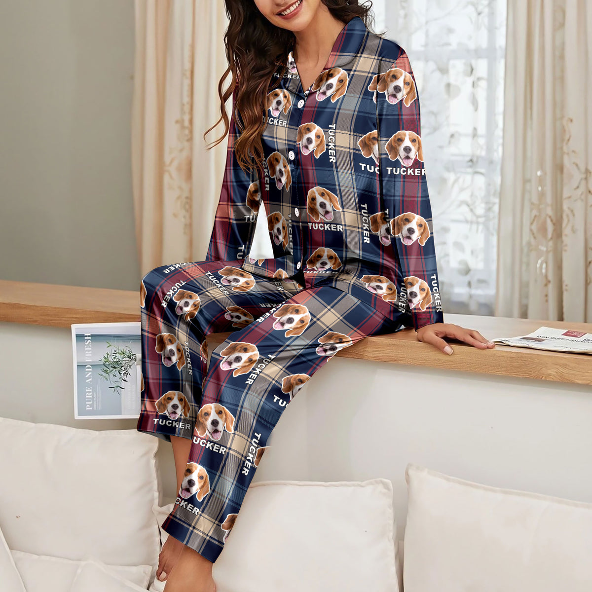 Custom Pet Photo Flannel Style Personalized Pajamas For Dog Lovers Cat Lovers CH07 896136