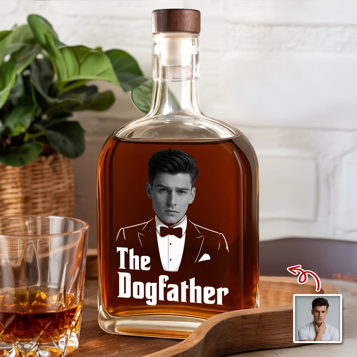 Custom The Dogfather Photo Whiskey Bottle Gift For Dod Dad TH10 896729