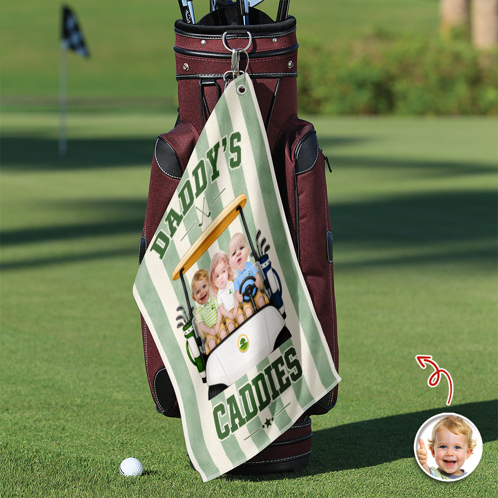 Custom Photo Daddy's Caddies Golf Towel Gift For Father's Day LM32 669081