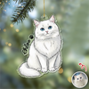 Custom Cute Cat Photo Portrait Christmas Decoration Acrylic Ornament LM32 895715