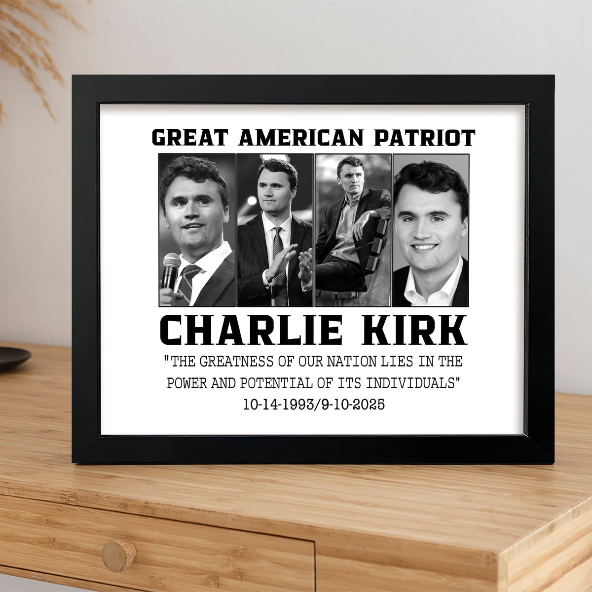 Great America Patriot Prayers Up for Charlie Kirk Memorial Picture Frame HO82 65742
