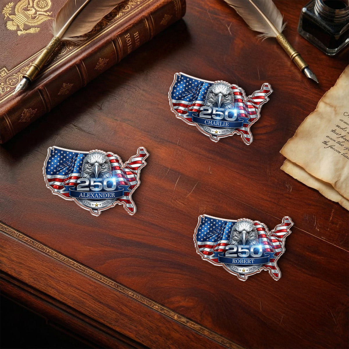 250th Anniversary Eagle USA Semiquincentennial 1776-2026 Patriotic Acrylic Pin HO82 901804
