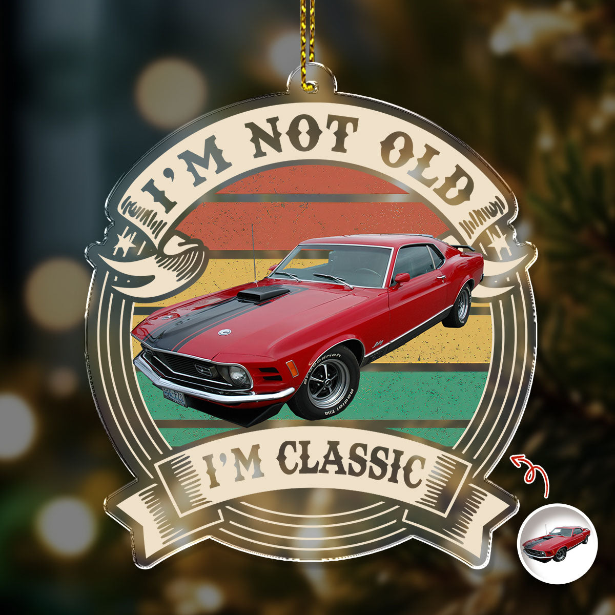 This Is How I Roll - Custom Car Photo Route 66 Vintage Acrylic Ornament HA75 897462