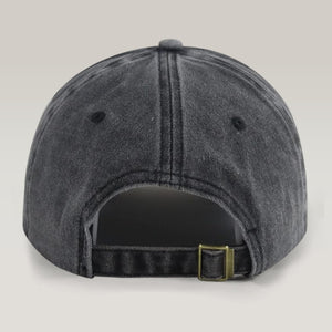 Custom Pet Photo Sleeping On Dad Washed Denim Baseball Cap For Dog And Cat Lovers LM32 895065