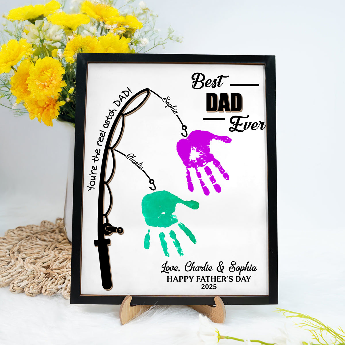 You Are The Reel Catch Daddy 2-Layered Wooden Plaque With Stand TH10 892989