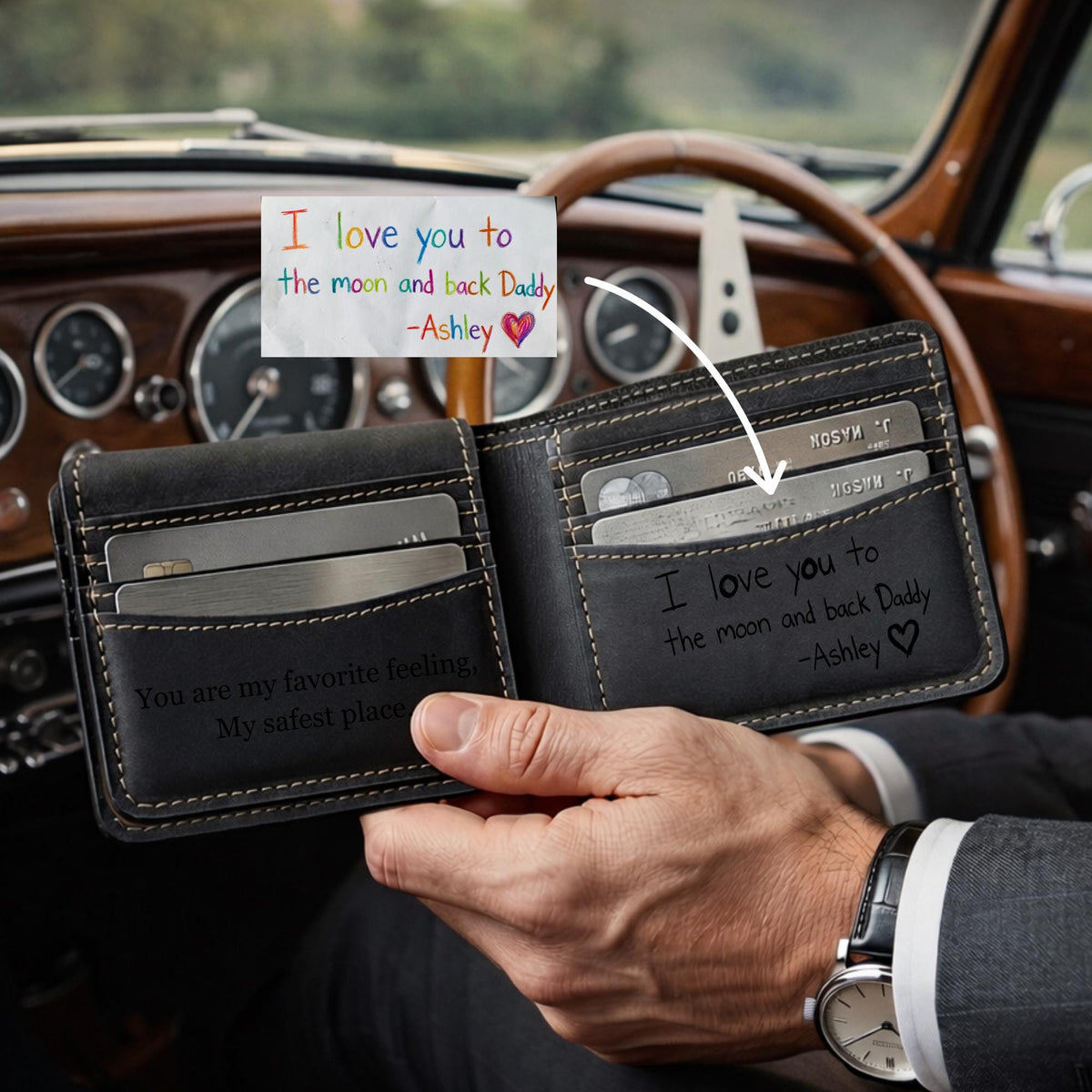 Personalized The Best Dad Ever Leather Wallet Engraving Father's Day Gift For Dad, Grandpa, Husband LM32 668899