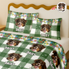 Custom Dog Photo Name Snow Christmas Light Holiday Bedding Set CH07 899086
