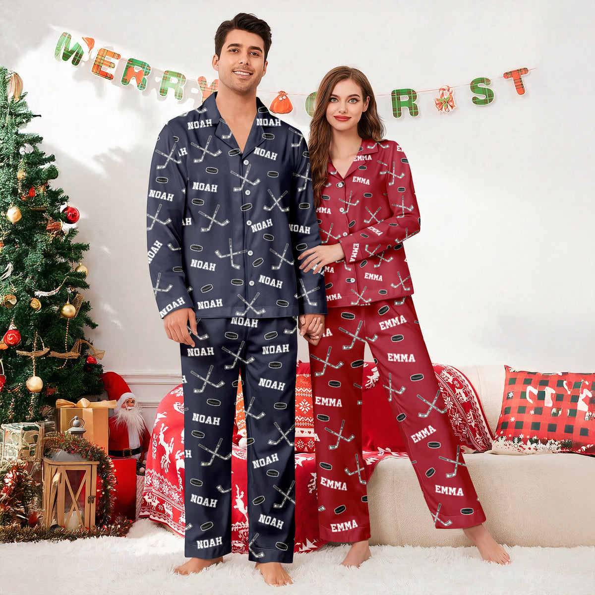 Hockey Custom Name - Personalized Pajamas Gift For Hockey Lovers HO82 900206