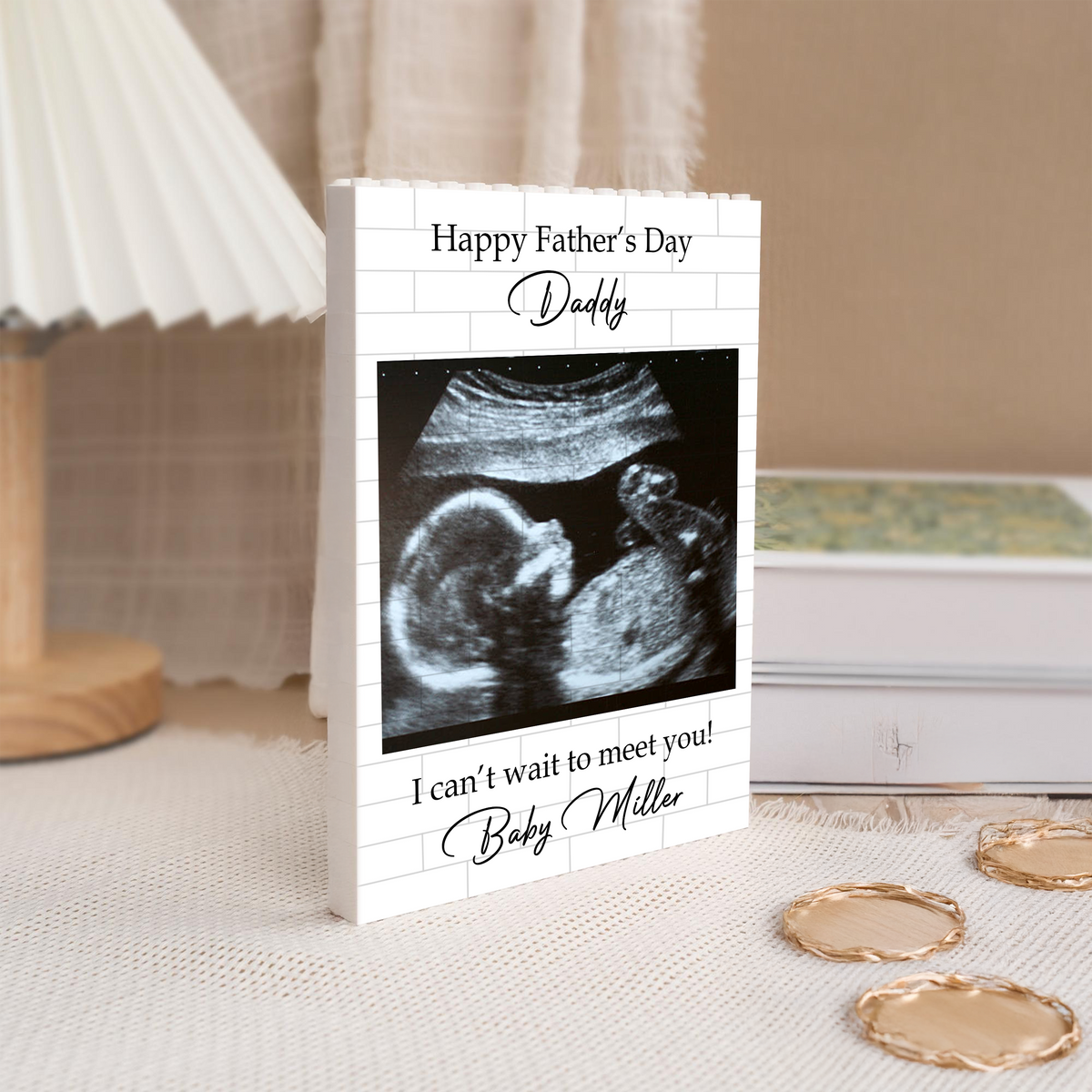 Custom Baby Bump Photo Personalized First Fathers Day Building Brick Block Gift For Daddy To Be CH07 911554