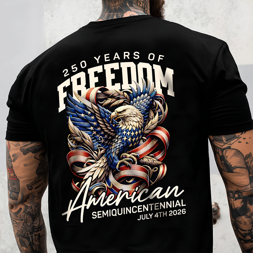 America 250 Years Of Freedom Back & Front Dark Shirt TH10 169339