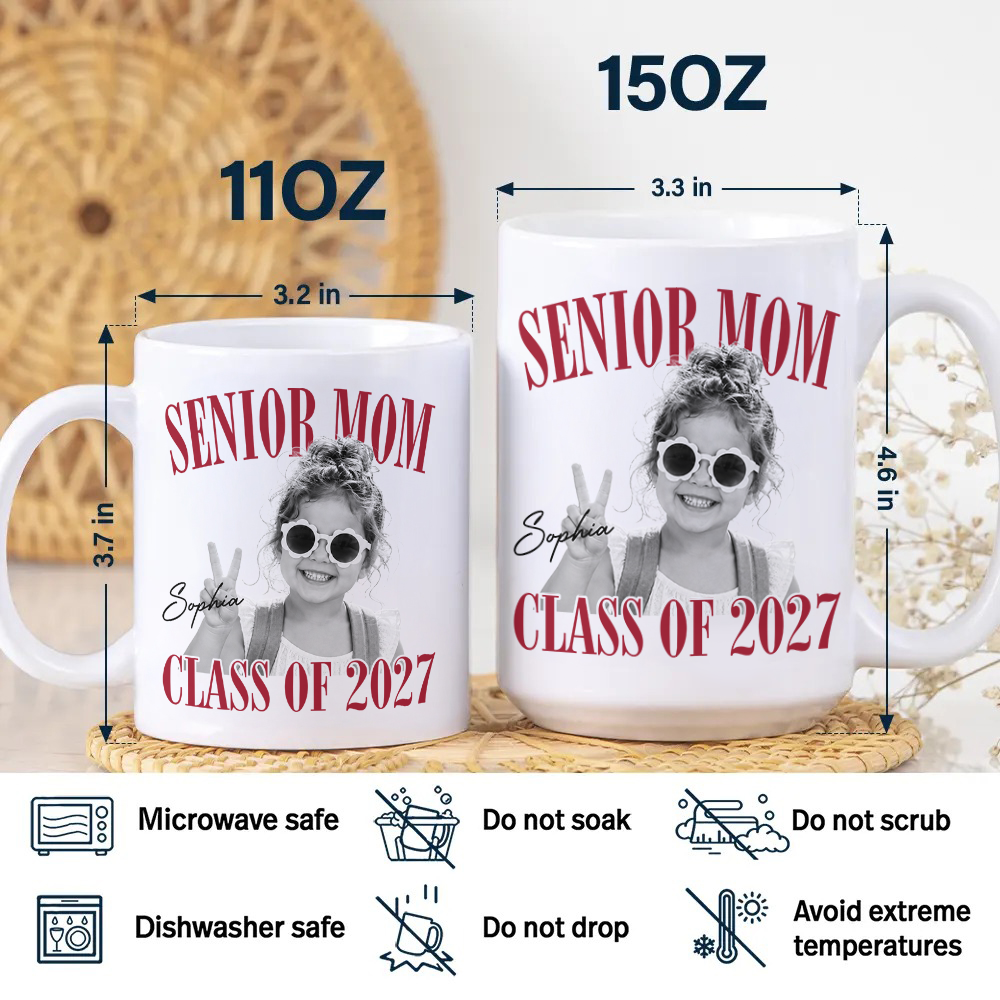 Custom Photo Senior Mom Class Of 2027 Mug TH10 170611