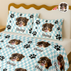 Custom Face Dog Cat Checkerboard Pattern Quilt Bedding Set HA75 898246