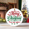 Personalized Family Name Merry Christmas Ceramic Ornament TH10 171533