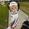 Custom Dog Cat Photo Golf Ball Pattern With America Flag Golf Head Cover HO82 902376