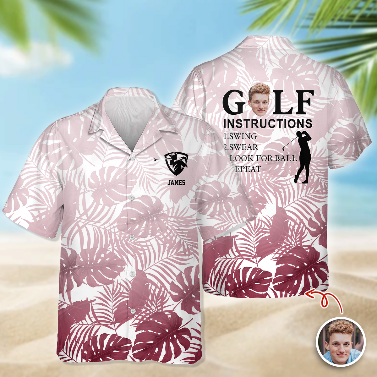 Custom Golf Player Photo & Name Hawaii Shirt Gift for Golf Lovers TH10 898181
