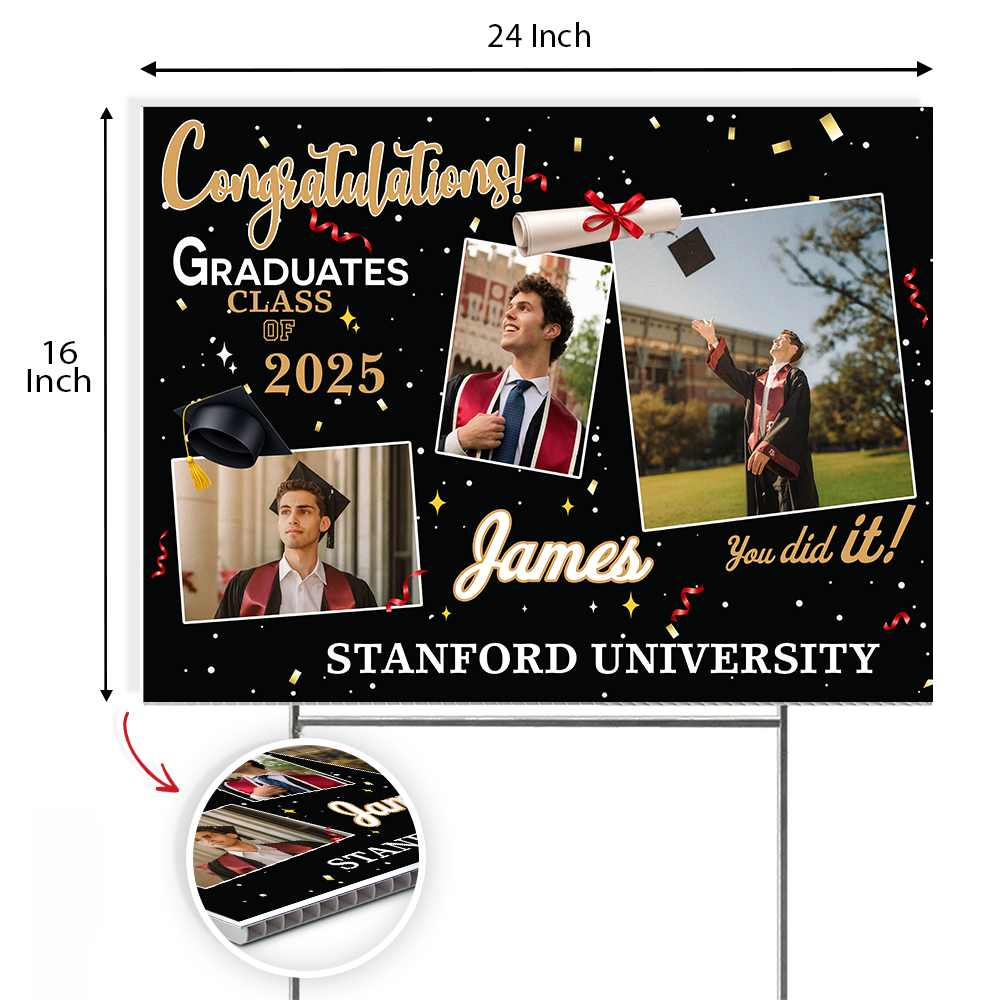 Personalized Graduation Yard Sign With Photo Name Congratulations Graduate Party Decorations HO82 901652