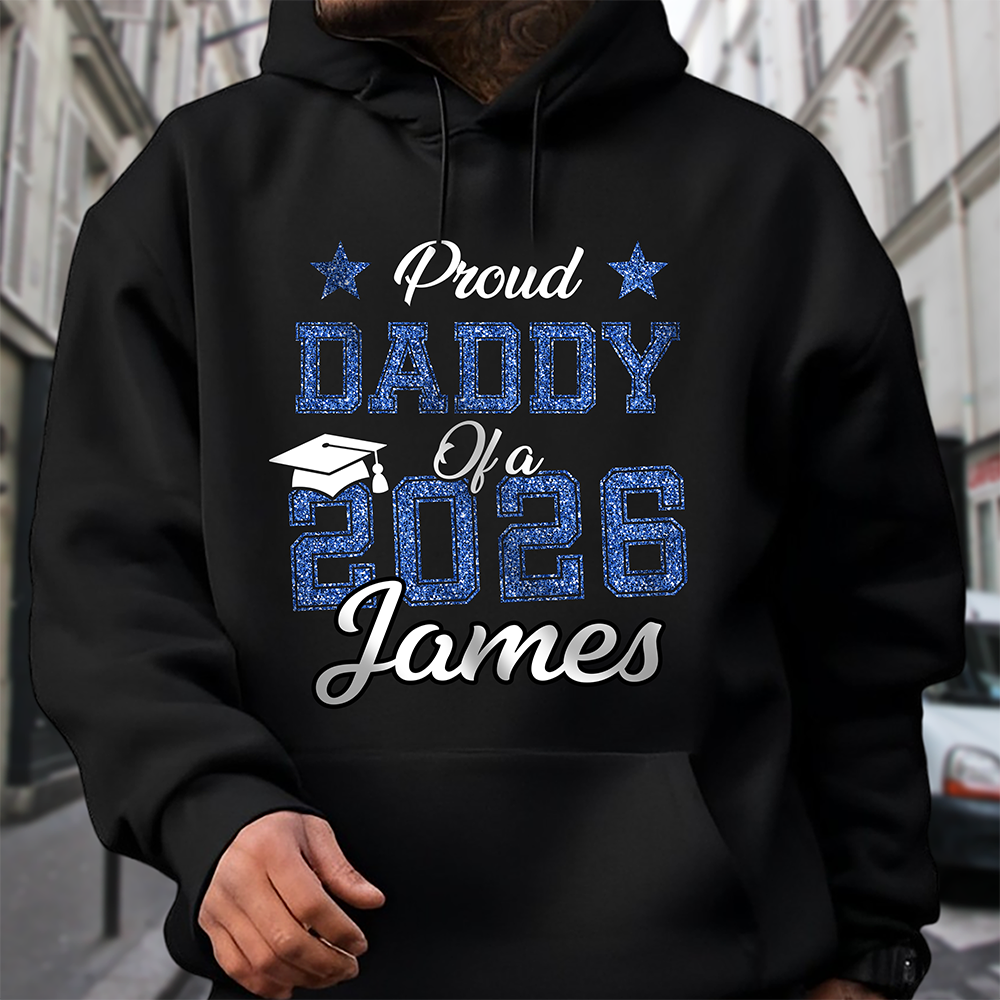 Personalized Proud Of You Class Of 2026 Glitter Graduation Dark Shirt HA75 920486