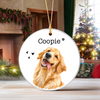 Custom Dog Photo & Name Merry Christmas Ceramic Ornament LM32 670363