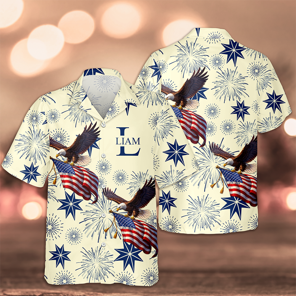 Custom Name USA 250 Anniversary With Eagle Hawaii Shirt TH10 169529
