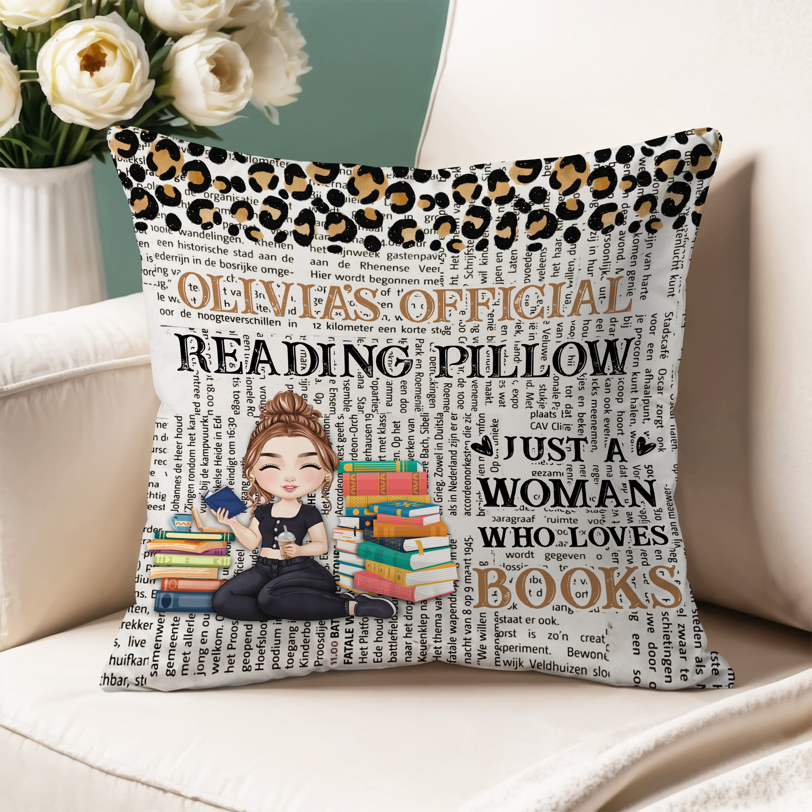 Just A Girl Who Loves Book Pillow Personalized Gift For Book Lovers, Bookworm HO82 894436
