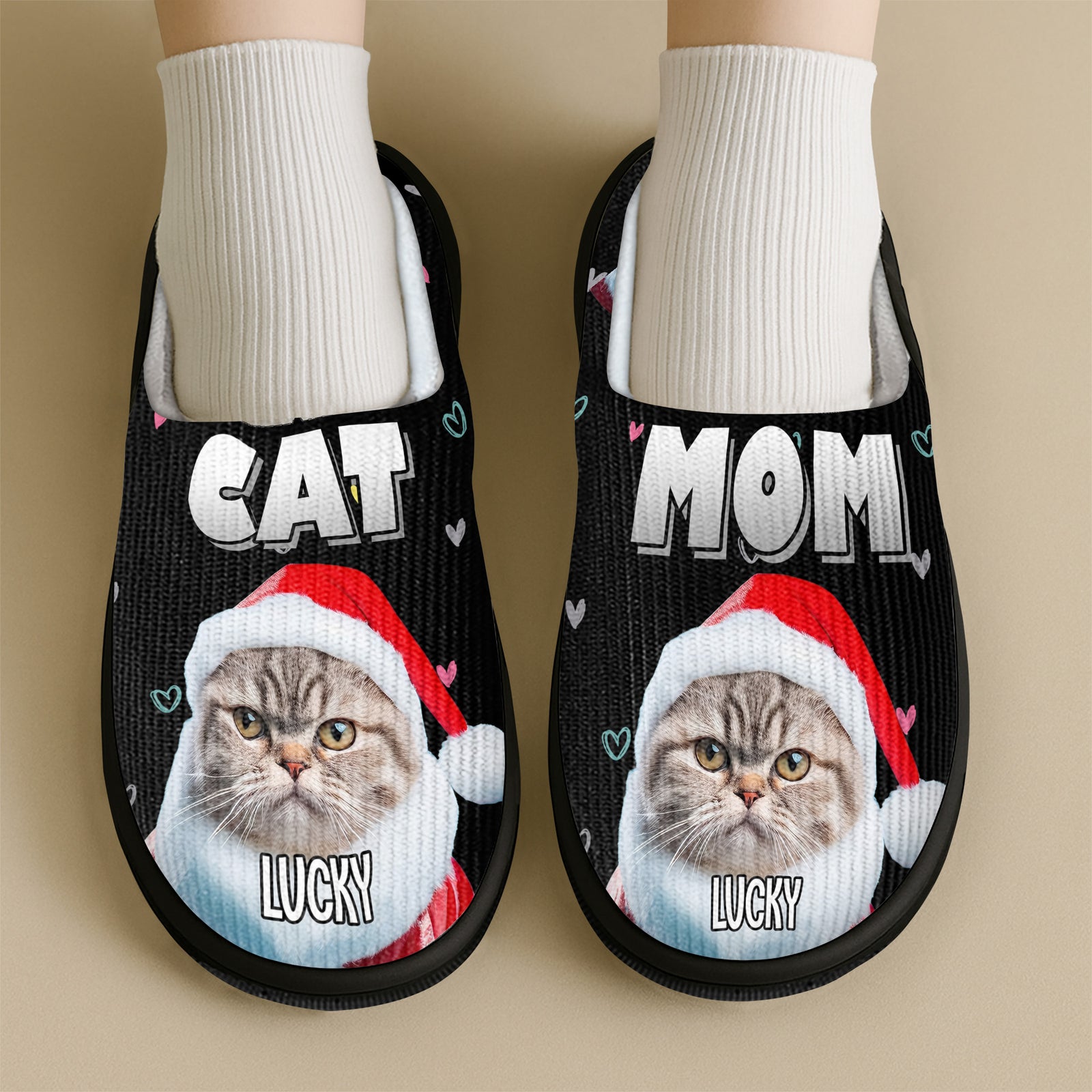 Custom Photo Cat Mom Personalized Slippers Gift For Cat Lovers CH07 896790