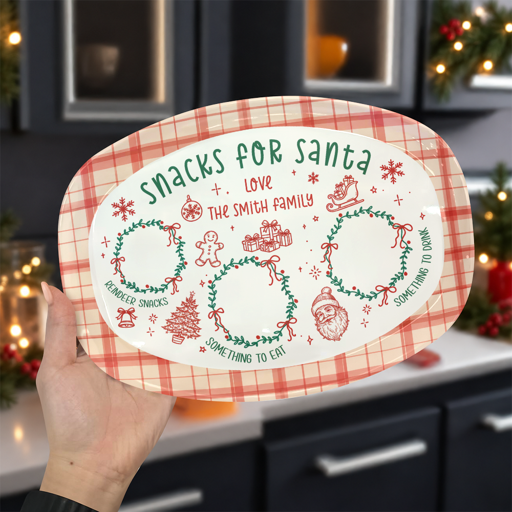 Personalized Snack For Santa Platter, Gift for Christmas TH10 171331
