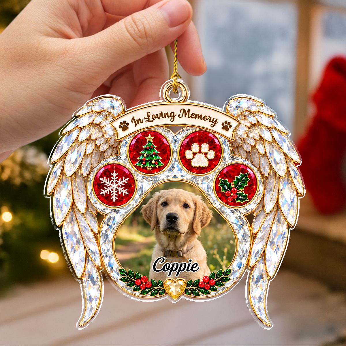 Custom Pet Photo Christmas Memorial Acrylic Ornament Gifts For Dog And Cat Lovers TH10 171605