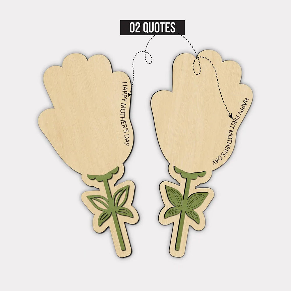Personalized Happy First Mother's Day 2-Layered Wooden Handprint TH10 169007