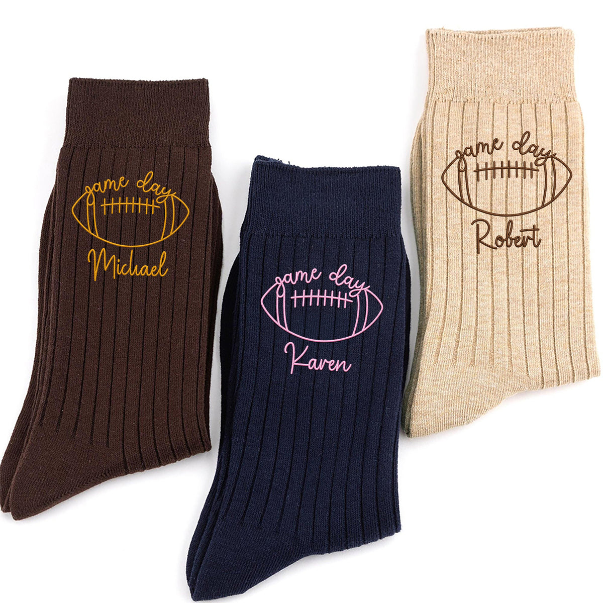 Personalized Name Game Day Embroidered Socks Football Season HA75 919130