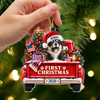 Custom Dog Photo First Christmas Acrylic Ornament, Personalized Pet Holiday Keepsake HA75 919364