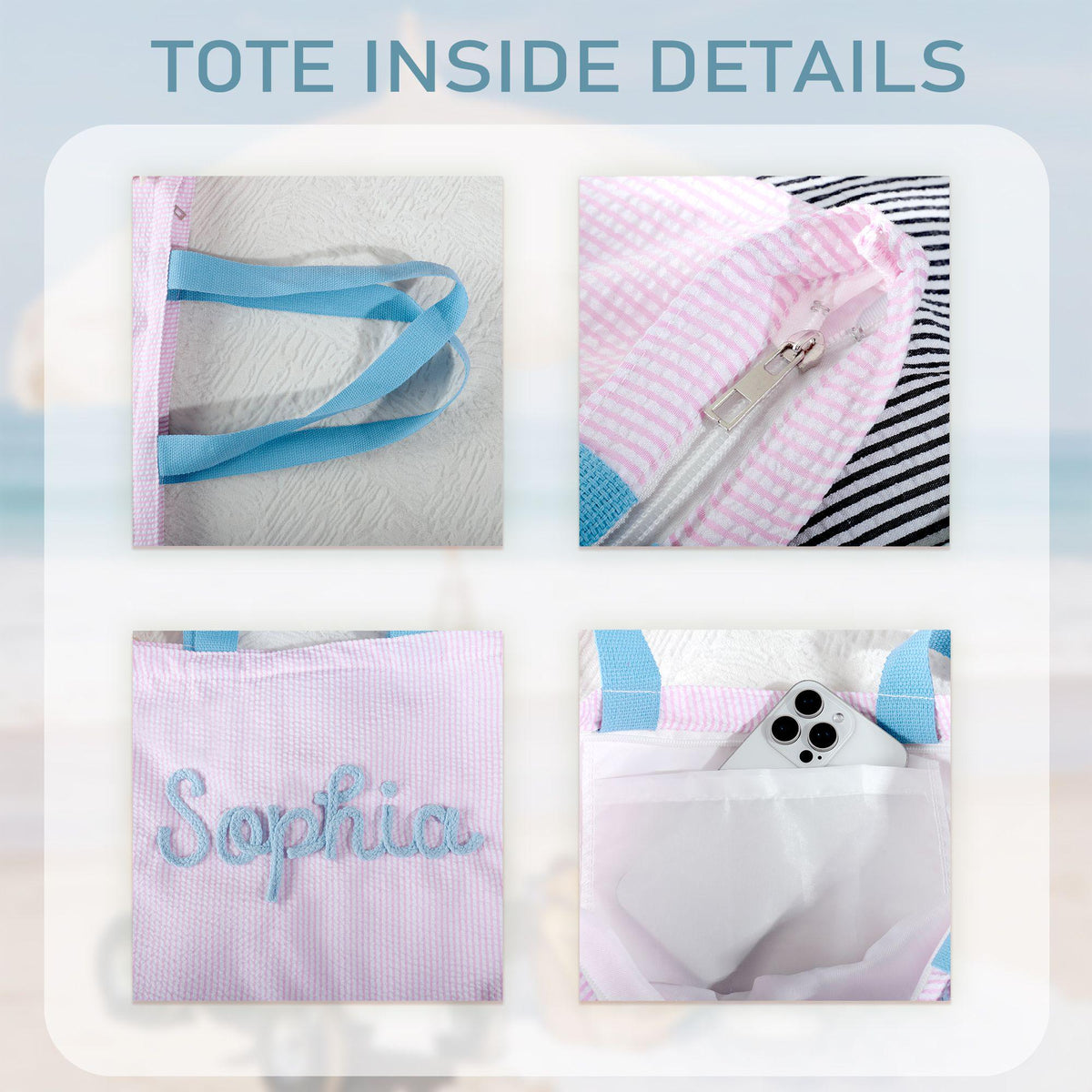 Personalized Beach Tote Bag Girls Trip - Summer Vacation Gift, Pool Bag for Women LM32 899819