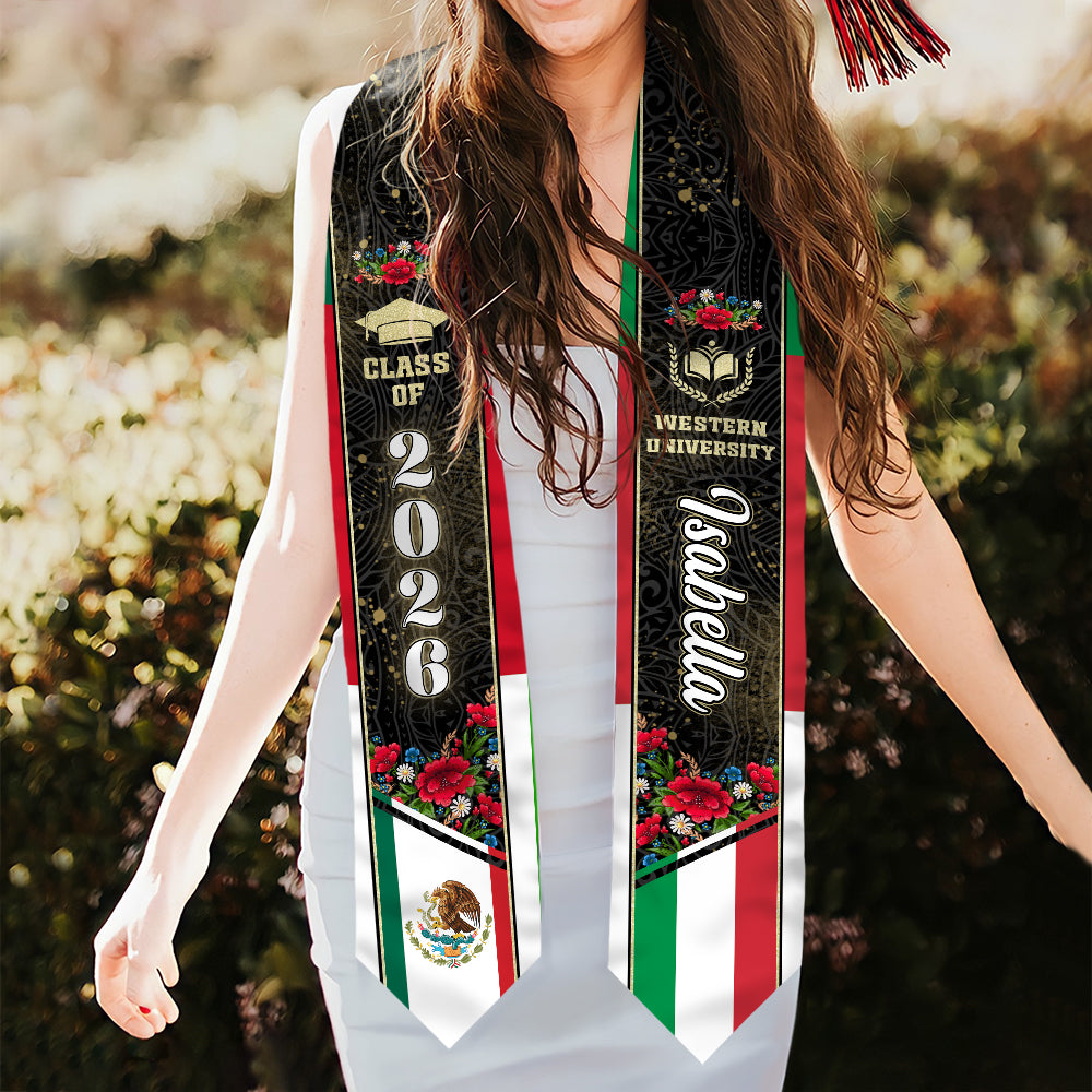 Personalized Country Flag Graduation Stole Sash – Class of 2026 Custom Graduation Gift HA75 898894
