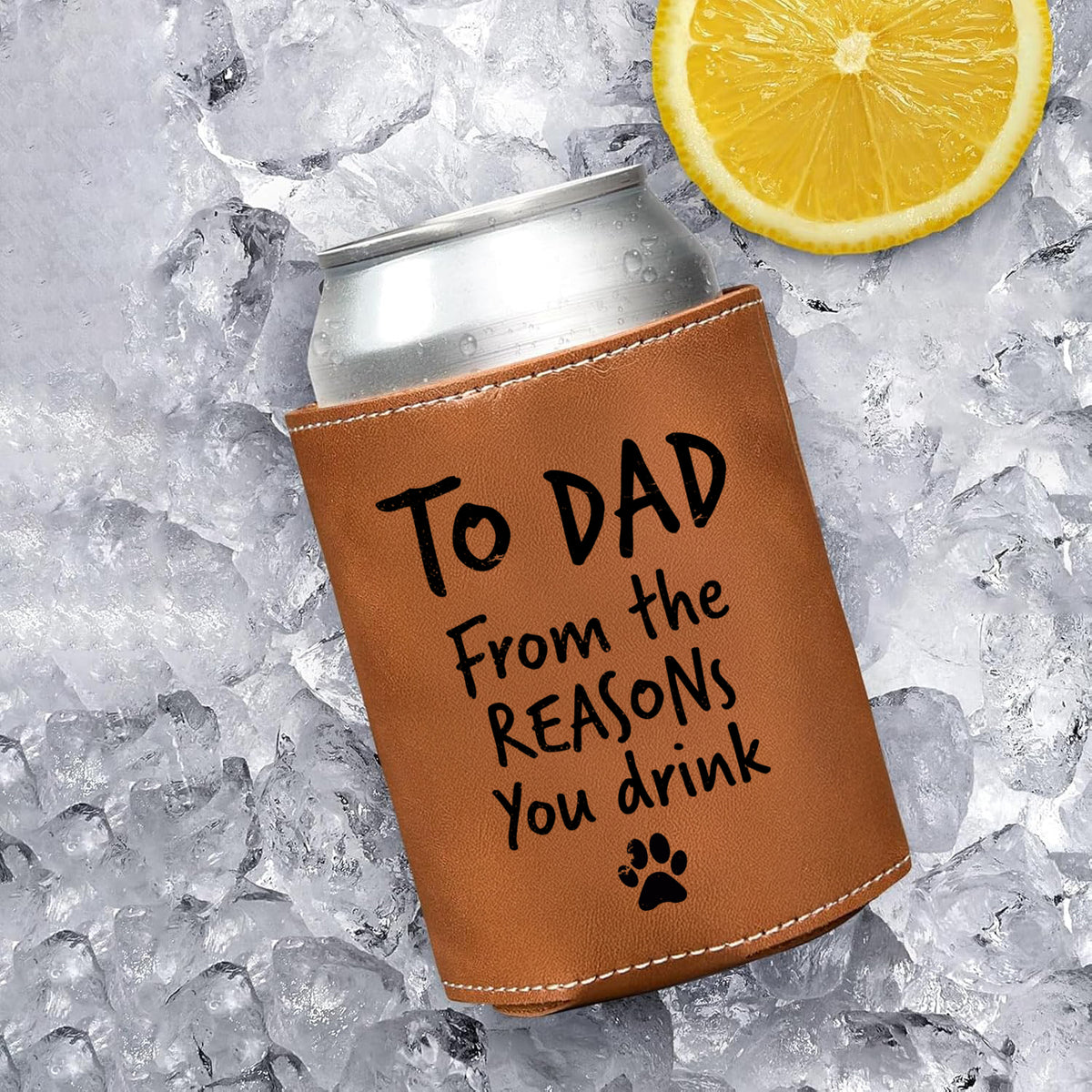 Custom Photo From The Reasons You Drink We Meow You Leather Can Cooler Holder Gift For Cat Lovers HO82 894102