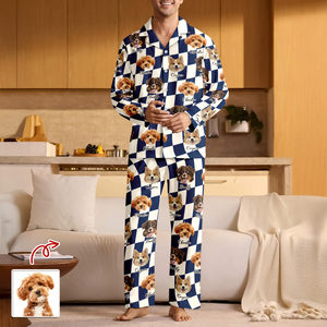 Custom Dog Photo Checker Design For Dog Lover Pajamas TH10 894979