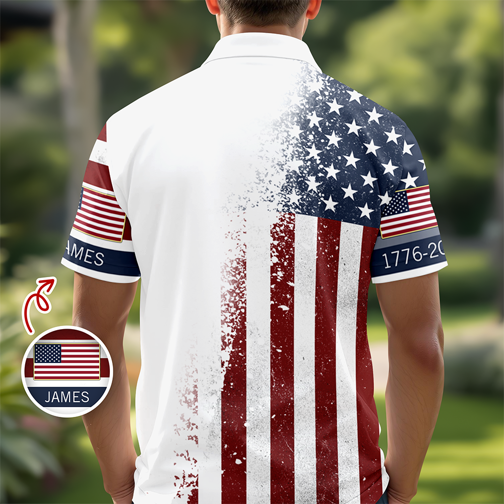 Custom Name 250th United States Of America 1776–2026 Anniversary Patriotic Polo Shirt HO82 901948