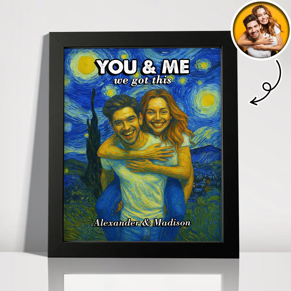 Custom Photo You And Me We Got This Under Starry Night - Personalized Picture Frame CH07 896544