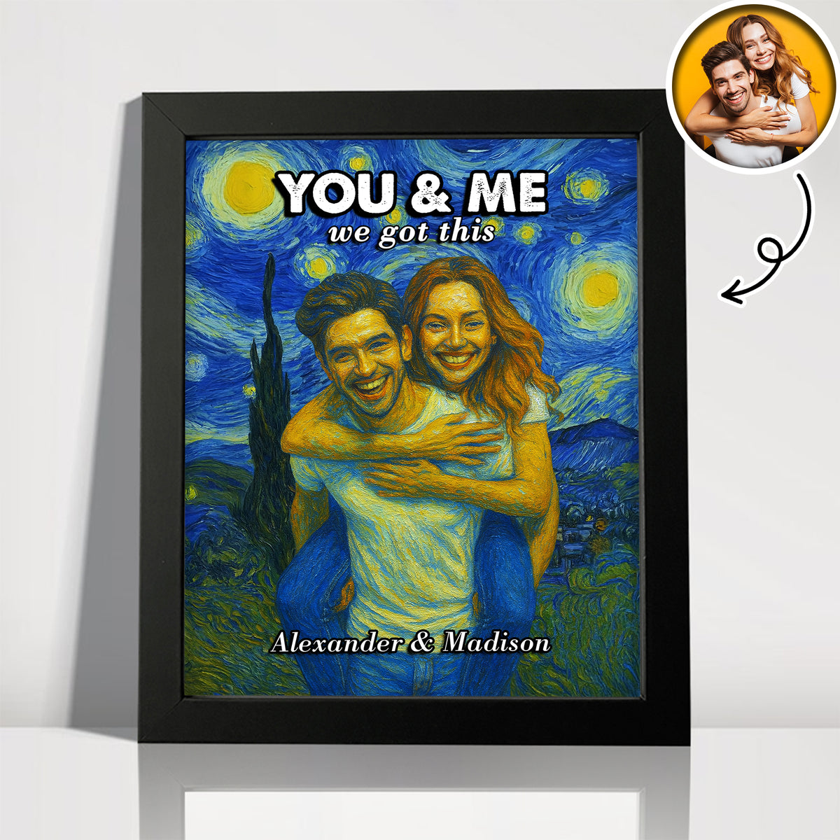 Custom Photo You And Me We Got This Under Starry Night - Personalized Picture Frame CH07 896544