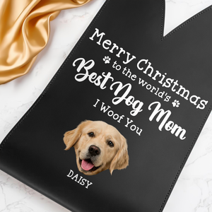 Custom Photo To The World's Best Dog Dad Leather Wine Bag HA75 892910