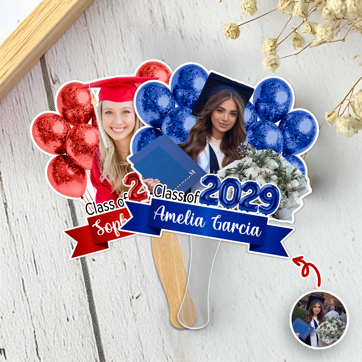 Custom Photo Class Of 2026 Face Fan Graduation Gift LM32 899141