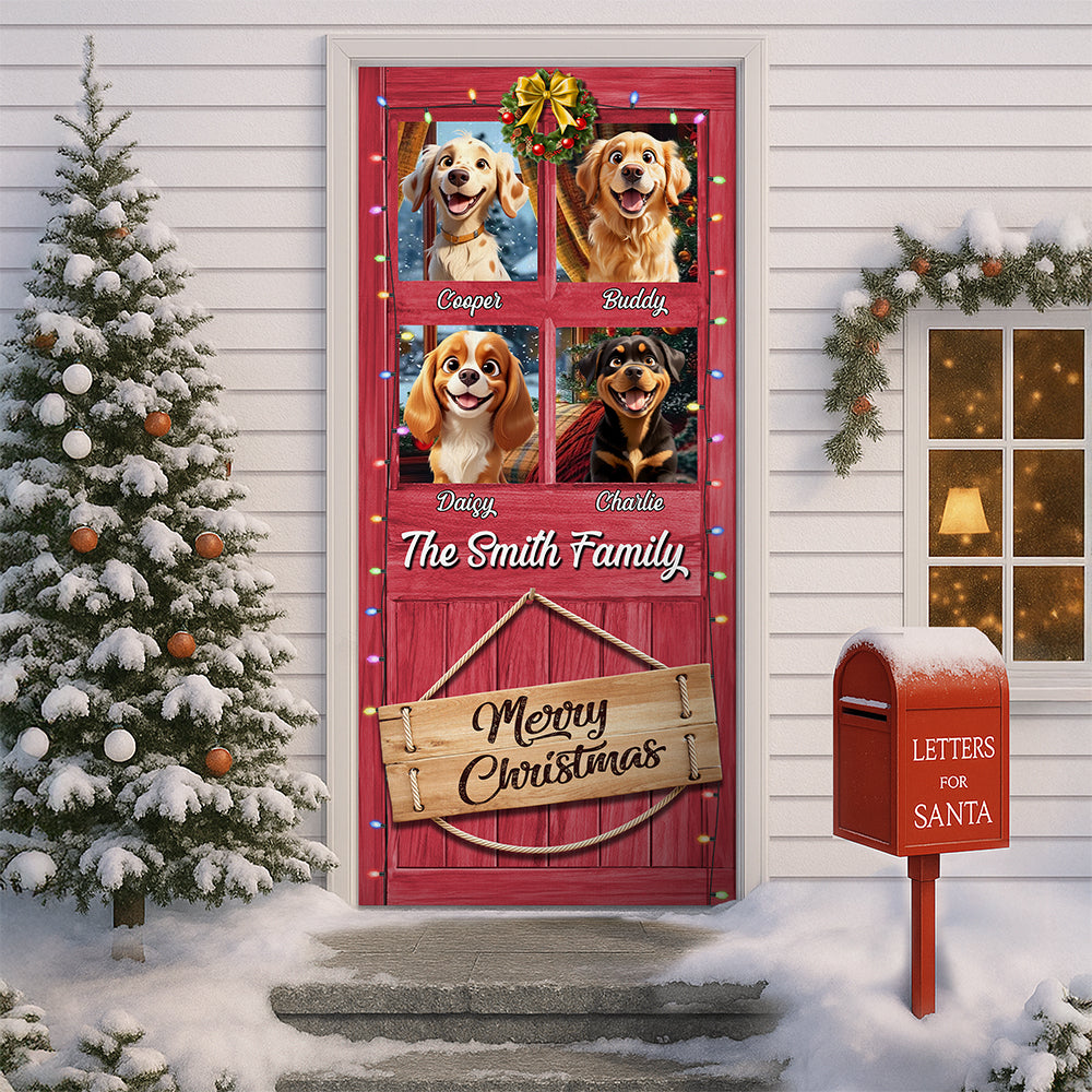 Custom Cute 3D Dog Merry Woofmas Christmas Decoration Door Cover LM32 897121