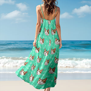 Custom Pet Photo Maxi Dress For Dog And Cat Lovers CH07 895610