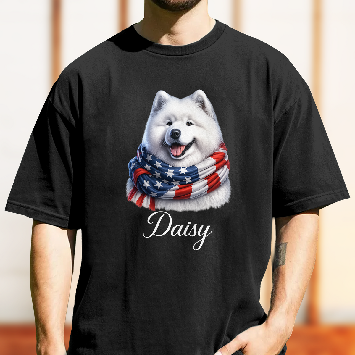Custom Photo Patriotic American Dog Portrait Comfort Shirt LM32 897953