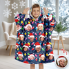 Custom Photo With Colorful Christmas Lights Hoodie Blanket For Family HA75 898290
