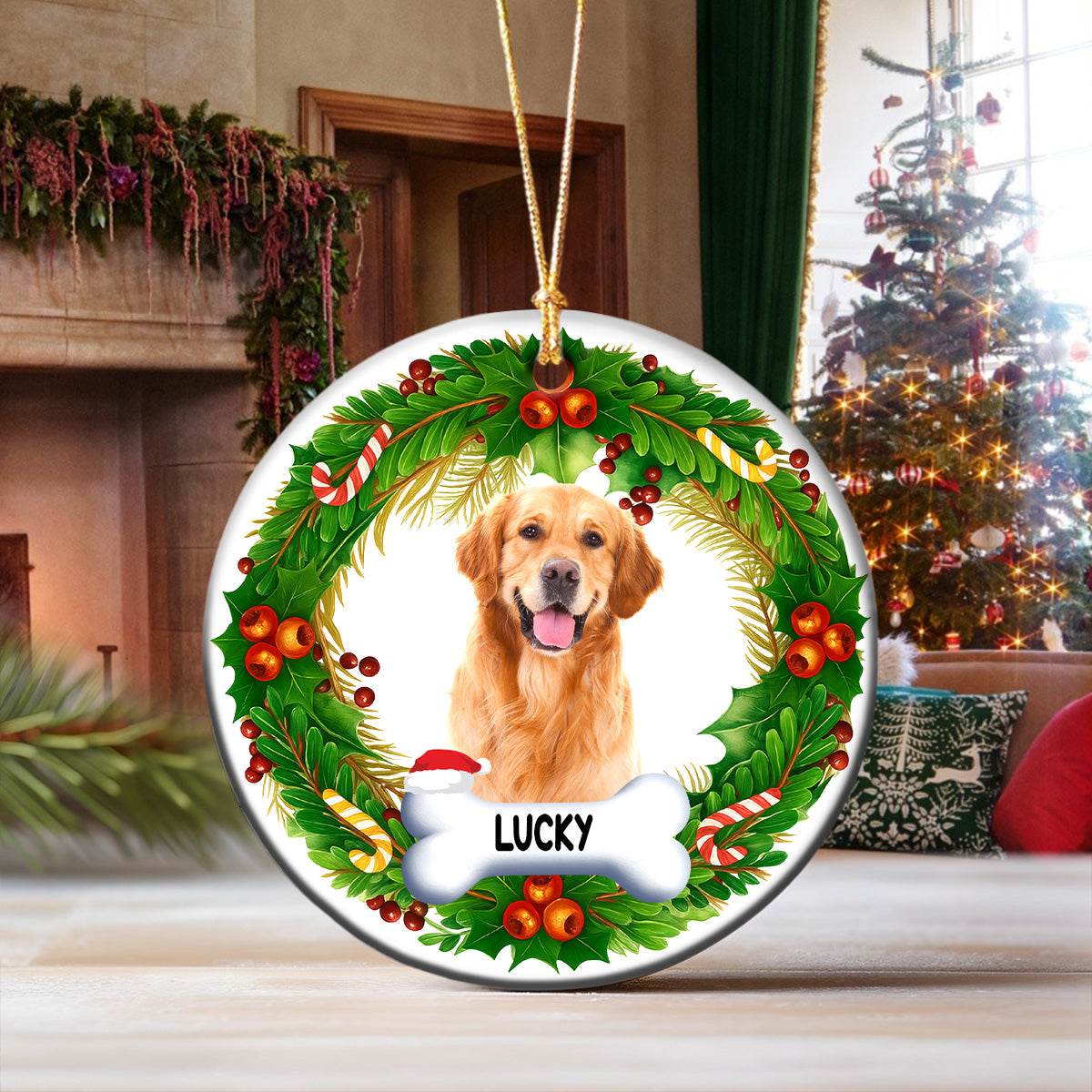 Personalized Dog Photo Ceramic Ornament Gift For Dog Lovers CH07 899498