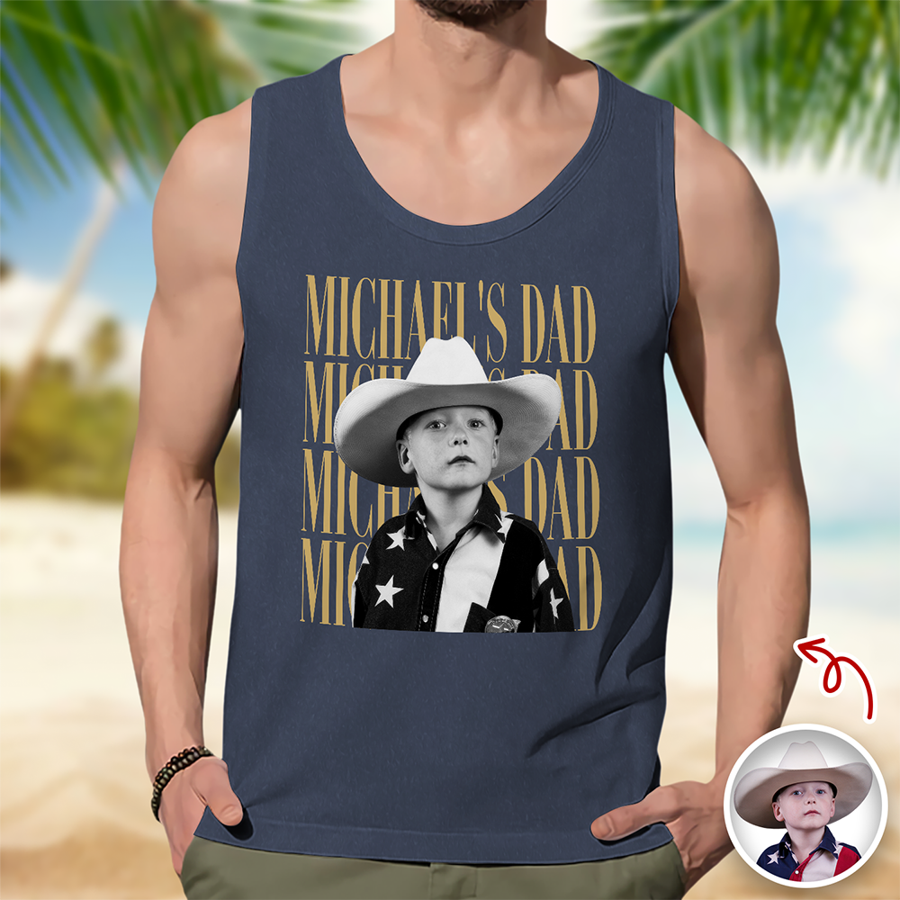 Personalized Vintage Photo Dad, Mom Tanktop CH07 911702