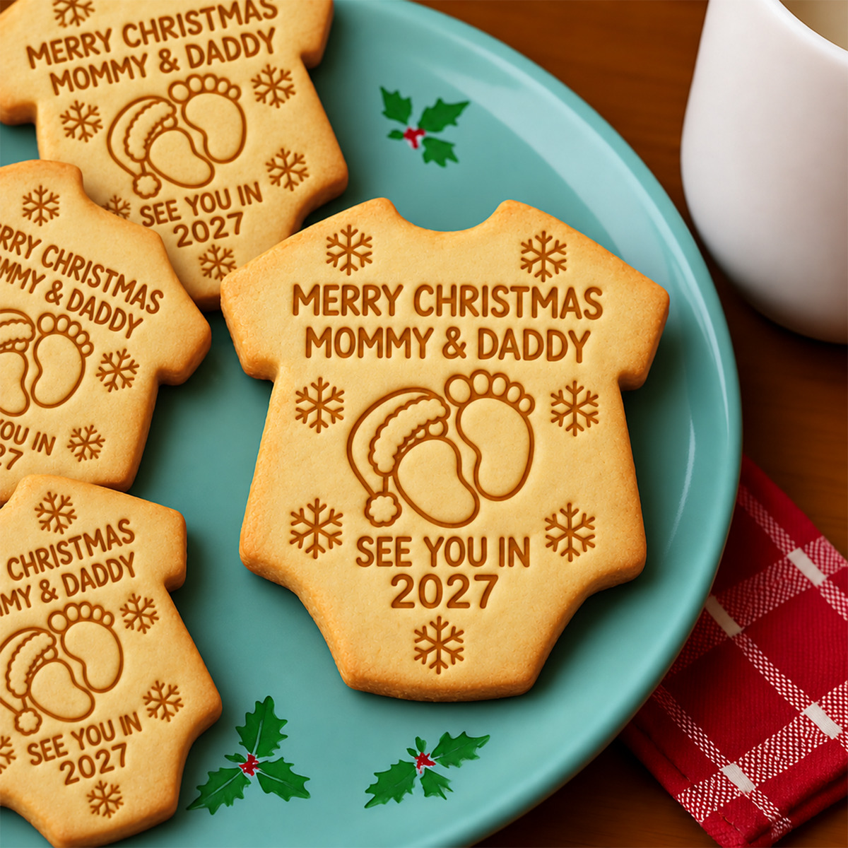 Personalized Name Baby Merry Christmas Shaped Cookie Stamp HA75 57018