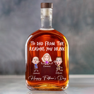 Custom Photo To Dad From The Reasons You Drink Whiskey Bottle LM32 893583