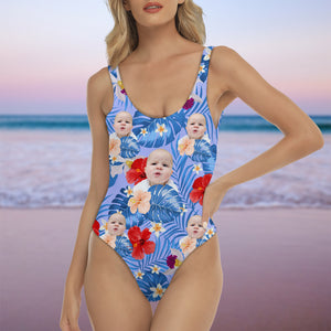 Custom Photo Funny Face Hawaii Swimsuit CH07 895824