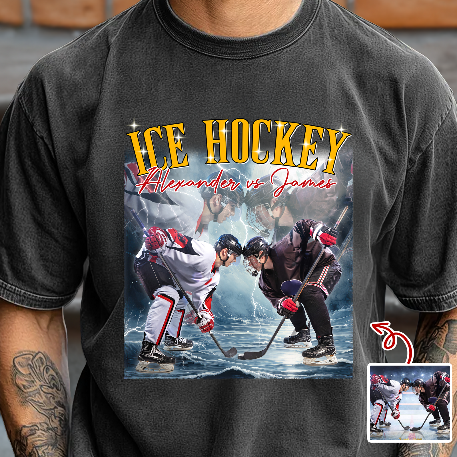 Custom Photo Ice Hockey Retro Vintage Portrait Comfort Shirt LM32 895651