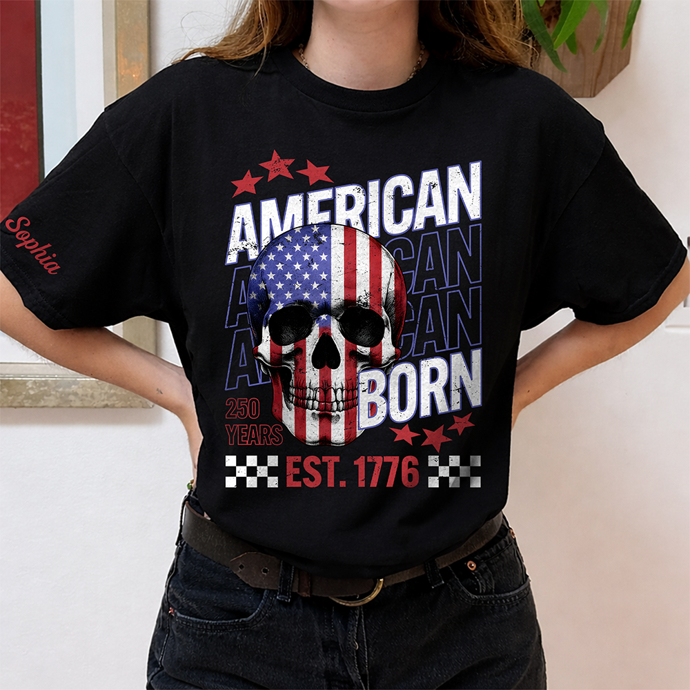 Personalized USA Flag Skull 250 Years Est. 1776 Short Sleeve Printing Shirt TH10 169603
